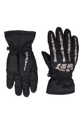 Wodoodporne rękawiczki dziecięce z nadrukiem szkieletu - Black Mountain Warehouse