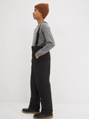 Wodoodporne spodnie hydrofobowe na szelkach, z ciepłą podszewką bonprix