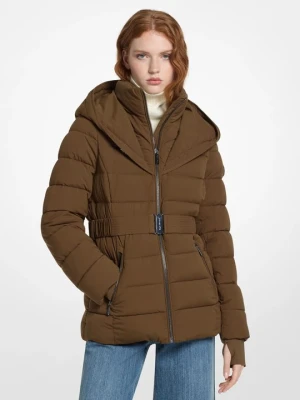 Wodoszczelna pikowana kurtka puchowa Michael Kors ZIELONY DUFFLE (Zielony)