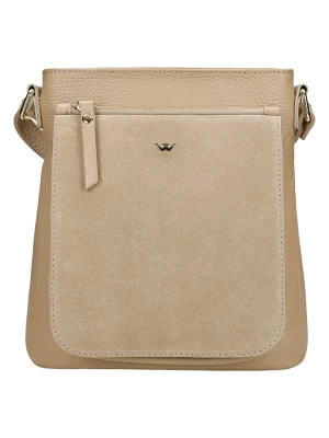 Wojas Skórzana torebka w kolorze beżowym - 25 x 24 x 8 cm rozmiar: onesize