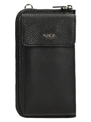 Wojas Skórzana torebka w kolorze czarnym na telefon - 10 x 19 x 4 cm rozmiar: onesize
