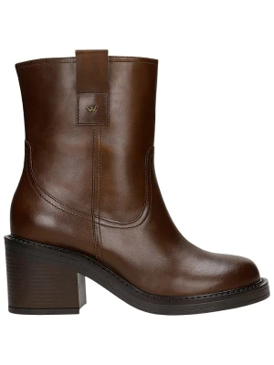Wojas Skórzane botki w kolorze brązowym rozmiar: 40