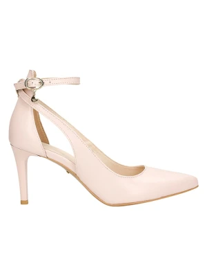 Wojas Skórzane czółenka w kolorze beżowym rozmiar: 41