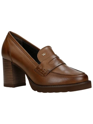 Wojas Skórzane czółenka w kolorze jasnobrązowym rozmiar: 36