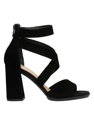 Wojas Skórzane sandały w kolorze czarnym na obcasie rozmiar: 38