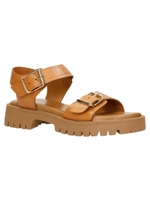 Wojas Skórzane sandały w kolorze jasnobrązowym rozmiar: 40