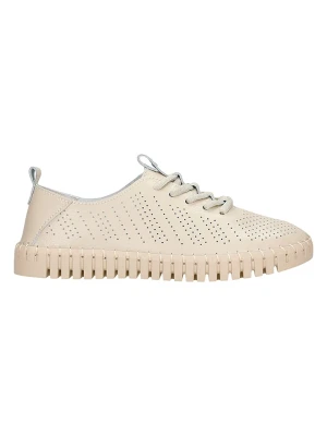 Wojas Skórzane sneakersy w kolorze beżowym rozmiar: 39