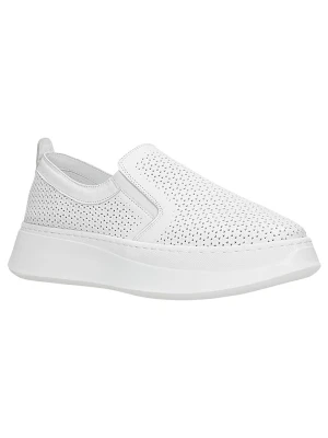 Wojas Skórzane sneakersy w kolorze białym rozmiar: 39