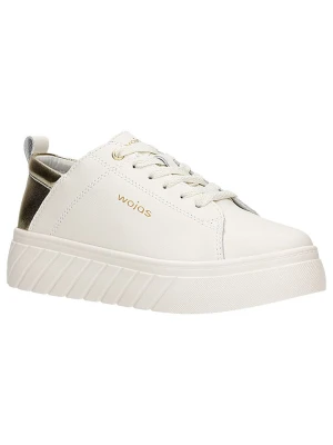 Wojas Skórzane sneakersy w kolorze kremowym rozmiar: 39