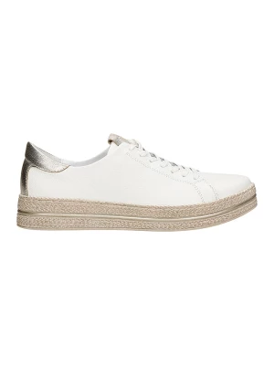 Wojas Skórzane sneakersy w kolorze złoto-białym rozmiar: 37