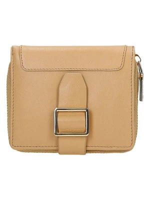 Wojas Skórzany portfel w kolorze beżowym - 10 x 12 x 3 cm rozmiar: onesize