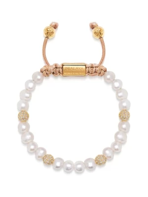 Women`s Beaded Bransoletka with Pearl and Gold Nialaya