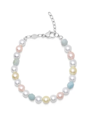 Women`s Pearl Bransoletka with Faceted Amazonite Nialaya
