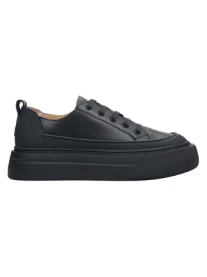 Women's Black Low Top Leather Sneakers Estro Er00113473 Estro