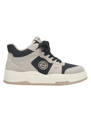 Womens Grey Black High-Top Sneakers made of Leather and Suede Estro Er00114288 Estro
