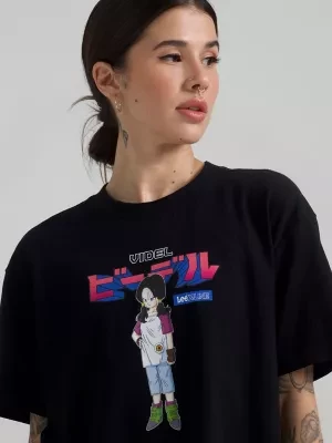 Women's Lee and Dragon Ball Z Videl Graphic Tee Black Size