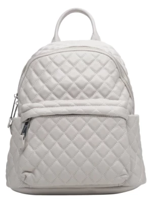 Women's Light Beige Backpack made of Quilted Genuine Leather Estro Er00111253 Estro