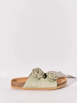 women'secret klapki damskie MMT FLOWER BIO GREEN