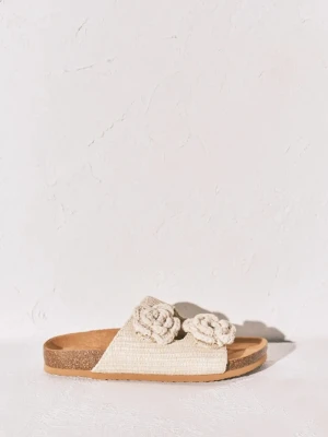 women'secret klapki damskie MMT FLOWER BIO GREEN beżowy
