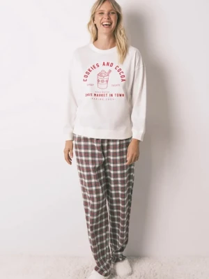 women'secret komplet piżamowy bawełniany damska kolor beżowy 3592474