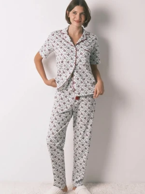 women'secret komplet piżamowy bawełniany damska kolor beżowy bawełniana 3792070