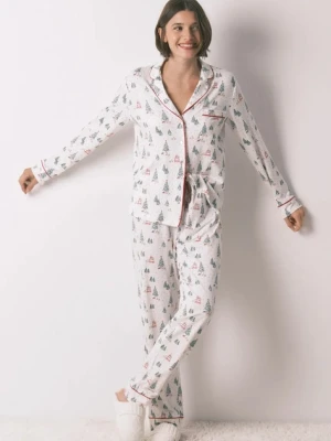 women'secret komplet piżamowy damska kolor beżowy 3792073