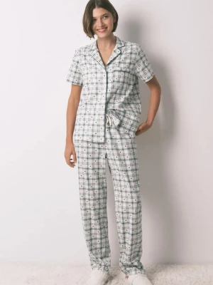 women'secret komplet piżamowy z bawełną damska kolor zielony 3792071