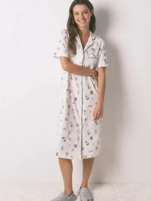 women'secret koszula nocna bawełniana SNOOPY damska kolor biały bawełniana 4442114