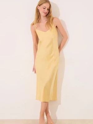 women'secret koszula nocna damska kolor żółty satynowa 3419159