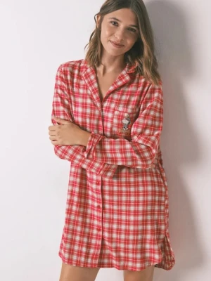 women'secret koszula nocna z bawełną SNOOPY damska kolor czerwony 4442120