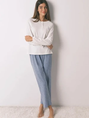 women'secret piżama bawełniana damska kolor beżowy bawełniana 3592465