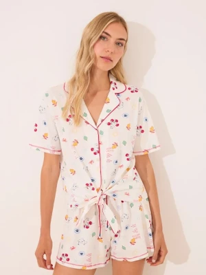 women'secret piżama bawełniana damska kolor biały bawełniana 3132114
