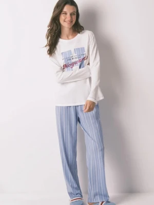 women'secret piżama bawełniana damska kolor biały bawełniana 3132131