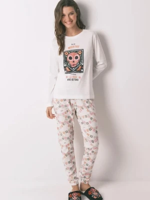 women'secret piżama bawełniana damska kolor biały bawełniana 3132147