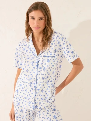 women'secret piżama bawełniana damska kolor biały bawełniana 3139889