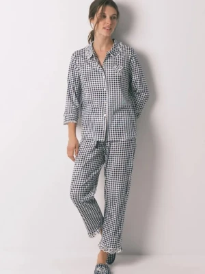 women'secret piżama bawełniana damska kolor granatowy bawełniana 3132151