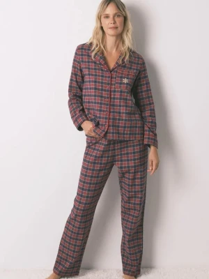 women'secret piżama bawełniana damska kolor granatowy bawełniana 3592476