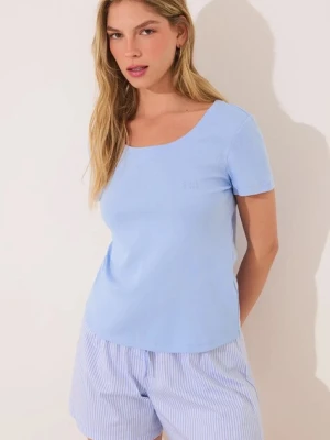 women'secret piżama bawełniana damska kolor niebieski bawełniana 3599220