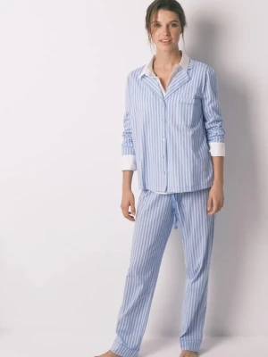 women'secret piżama bawełniana damska kolor niebieski bawełniana 4852094