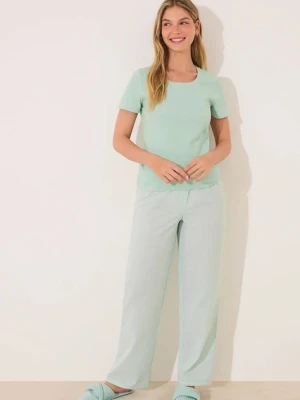 women'secret piżama bawełniana damska kolor zielony bawełniana 3599209