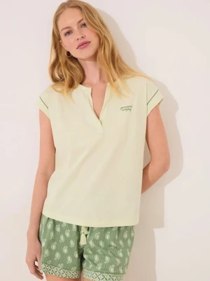 women'secret piżama bawełniana damska kolor zielony bawełniana 3599219