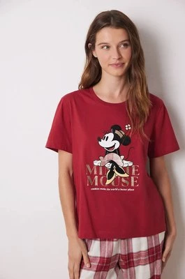 women'secret piżama bawełniana MICKEY kolor czerwony bawełniana 3138597