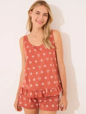 women'secret piżama bawełniana Mickey Mouse damska kolor pomarańczowy bawełniana 3139894