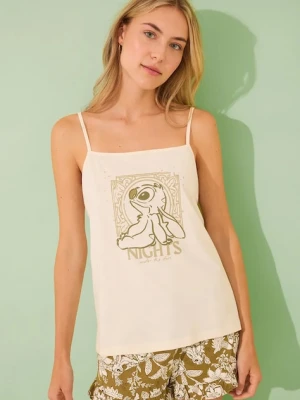 women'secret piżama bawełniana SNOOPY kolor beżowy bawełniana 3139902