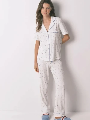 women'secret piżama damska kolor beżowy bawełniana 3132138