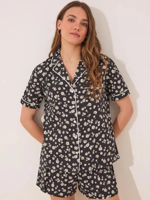 women'secret piżama damska kolor czarny bawełniana 3592412