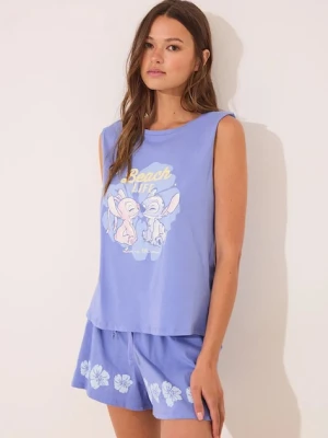 women'secret piżama damska kolor niebieski bawełniana 3132118