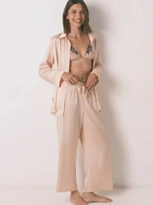 women'secret piżama damska kolor pomarańczowy satynowa 2542458
