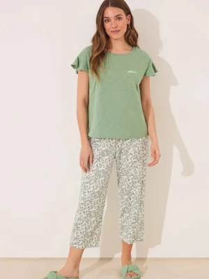 women'secret piżama damska kolor zielony 3592399