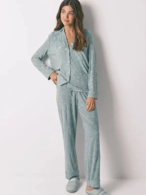 women'secret piżama damska kolor zielony 3592430